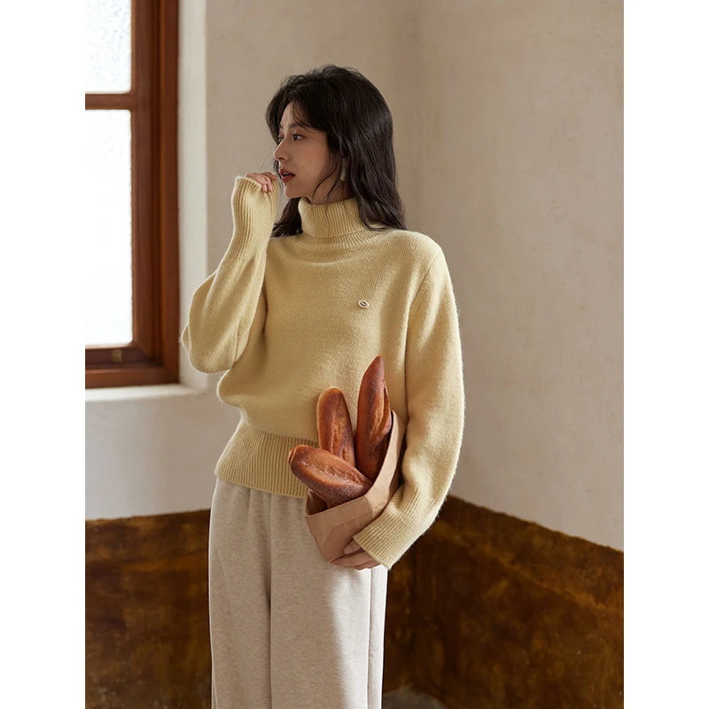 谜秀慵懒风高领毛衣内搭上衣针织打底衫MXD55Z1050 xcymy