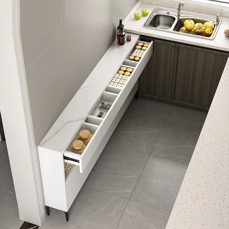 餐边柜超薄岩板碗柜厨房收纳柜餐边柜靠墙一体柜柜子收纳储物柜