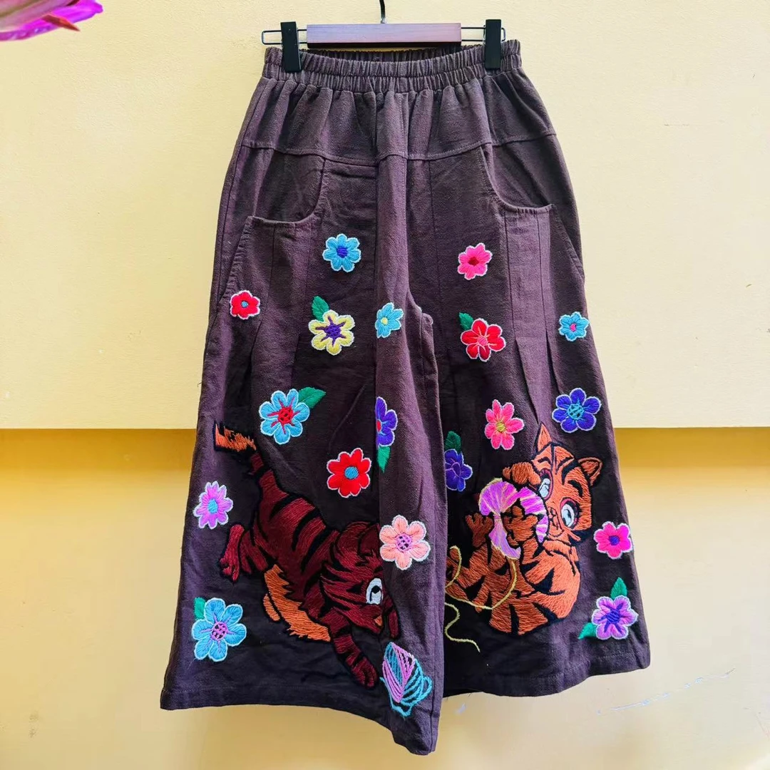 四两民族风刺绣休闲裤（直播间选款）