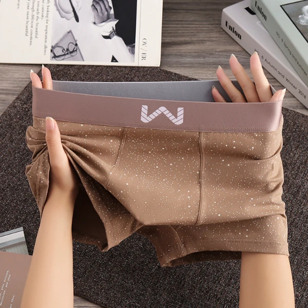 新款星点男士内裤潮流时尚运动男款平角裤棉质舒适透气男生四角裤