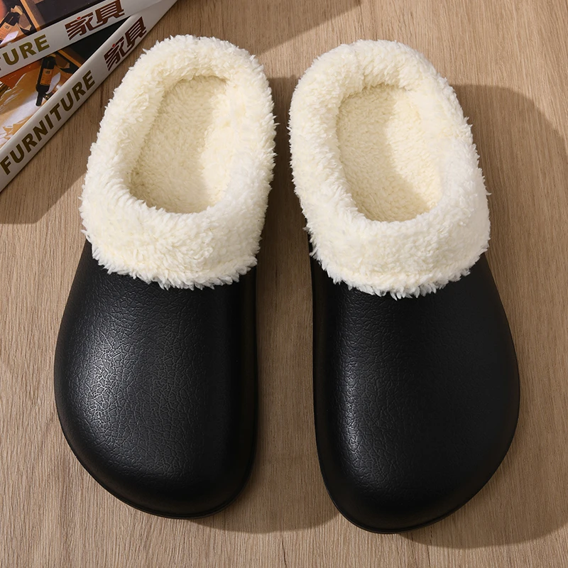 情侣居家厚底防滑棉拖鞋保暖网红软底时尚加绒毛绒ins冬天包跟