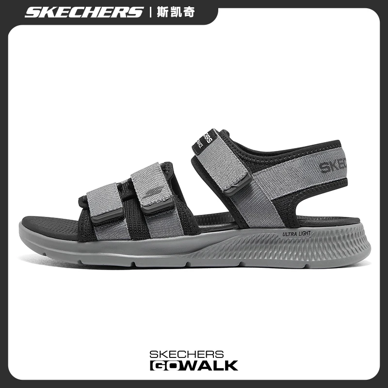 Skechers斯凯奇夏季新款运动凉鞋男2024沙滩鞋拖鞋894068高能感