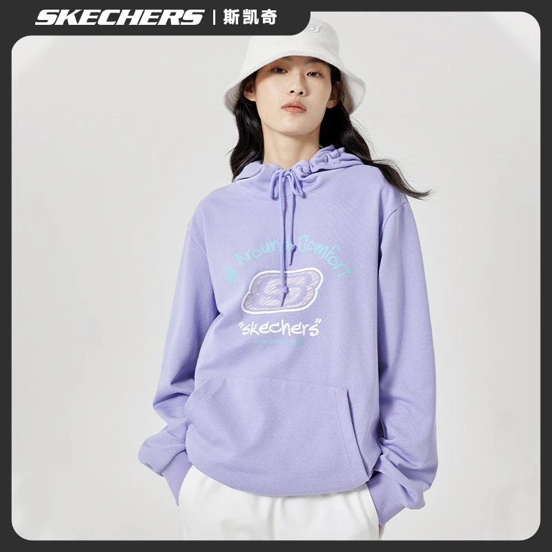 Skechers斯凯奇针织连帽卫衣缤纷休闲系列运动外套开衫L322U088