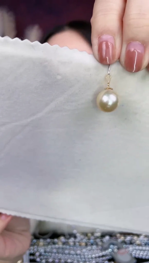 【闪购商品】海水珍珠吊坠(不含链)18K金镶嵌12-13mm金珠