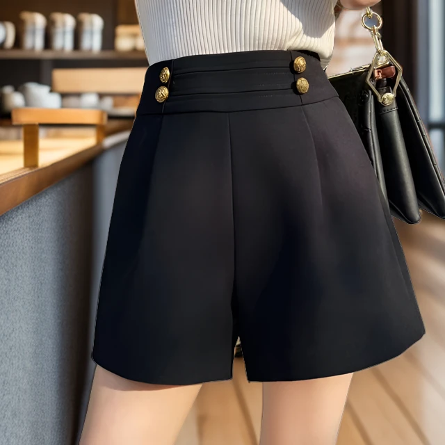 黑色高腰夏天夏季宽女款女款夏天短裤显瘦裤子女款爆款2025新款
