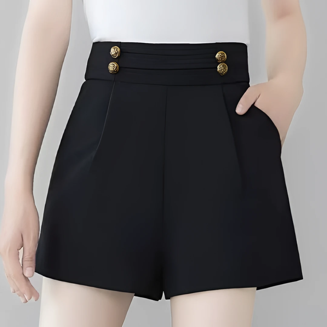 松紧高腰阔腿夏百搭时尚宽松短裤网红洋气炸街女装