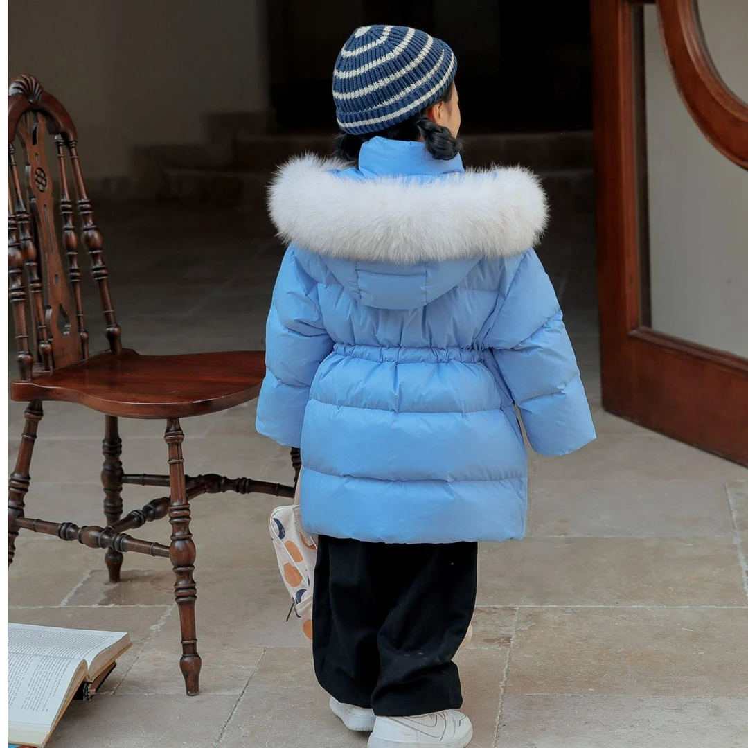 【糯米丸子】90%白鸭绒"香草"原创儿童连帽羽绒服无毛领764