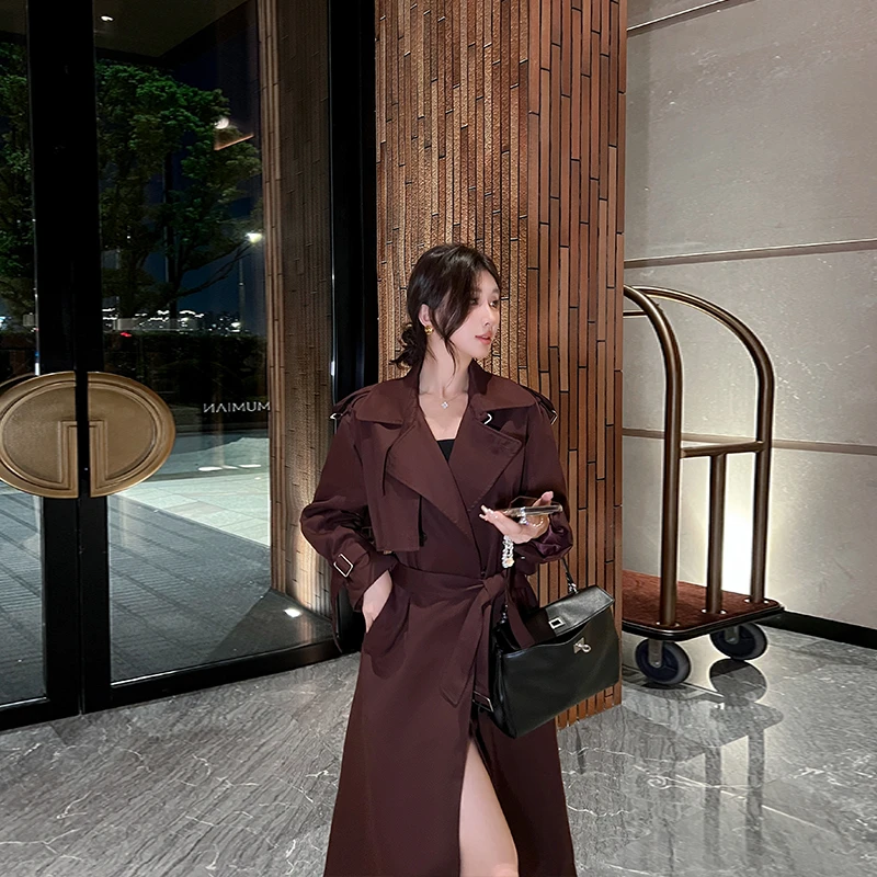 风衣外套女2025春秋新款韩版高级感经典大牌气质休闲宽松过膝大衣