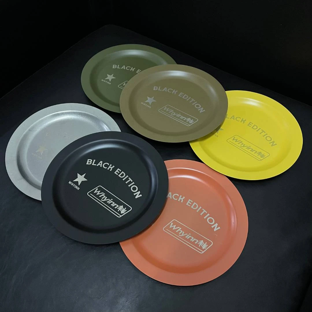 【屋外营whyinn】黑风系列-户外露营复古ins碟盘304不锈钢盘子