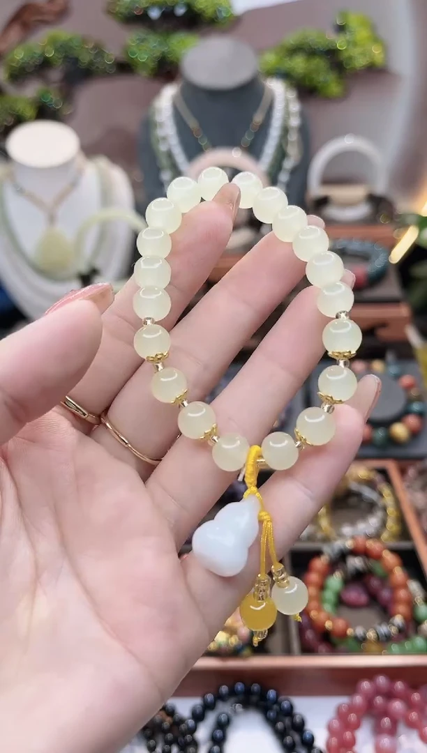 【闪购商品】玛瑙/玉髓手链未镶嵌奶黄玛瑙手链1