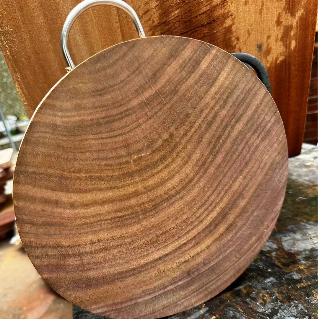 25x4cm铁木切菜板整木切割家用防霉双面无漆无腊铁木圆形菜板