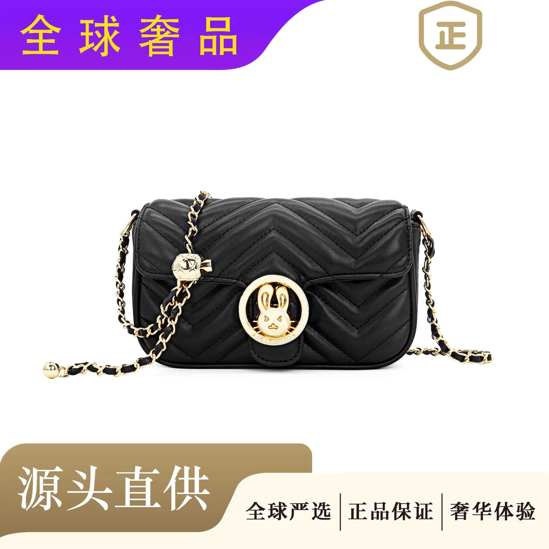 MaoKtu/猫K兔绣线小金球纯色单肩斜挎包