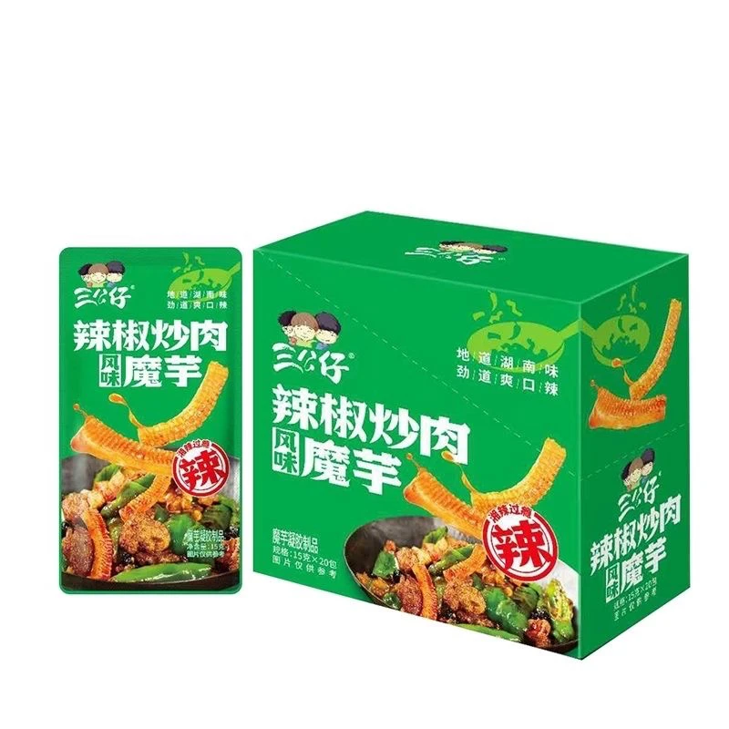 三公仔辣椒炒肉风味魔芋地道湖南味劲道爽口辣