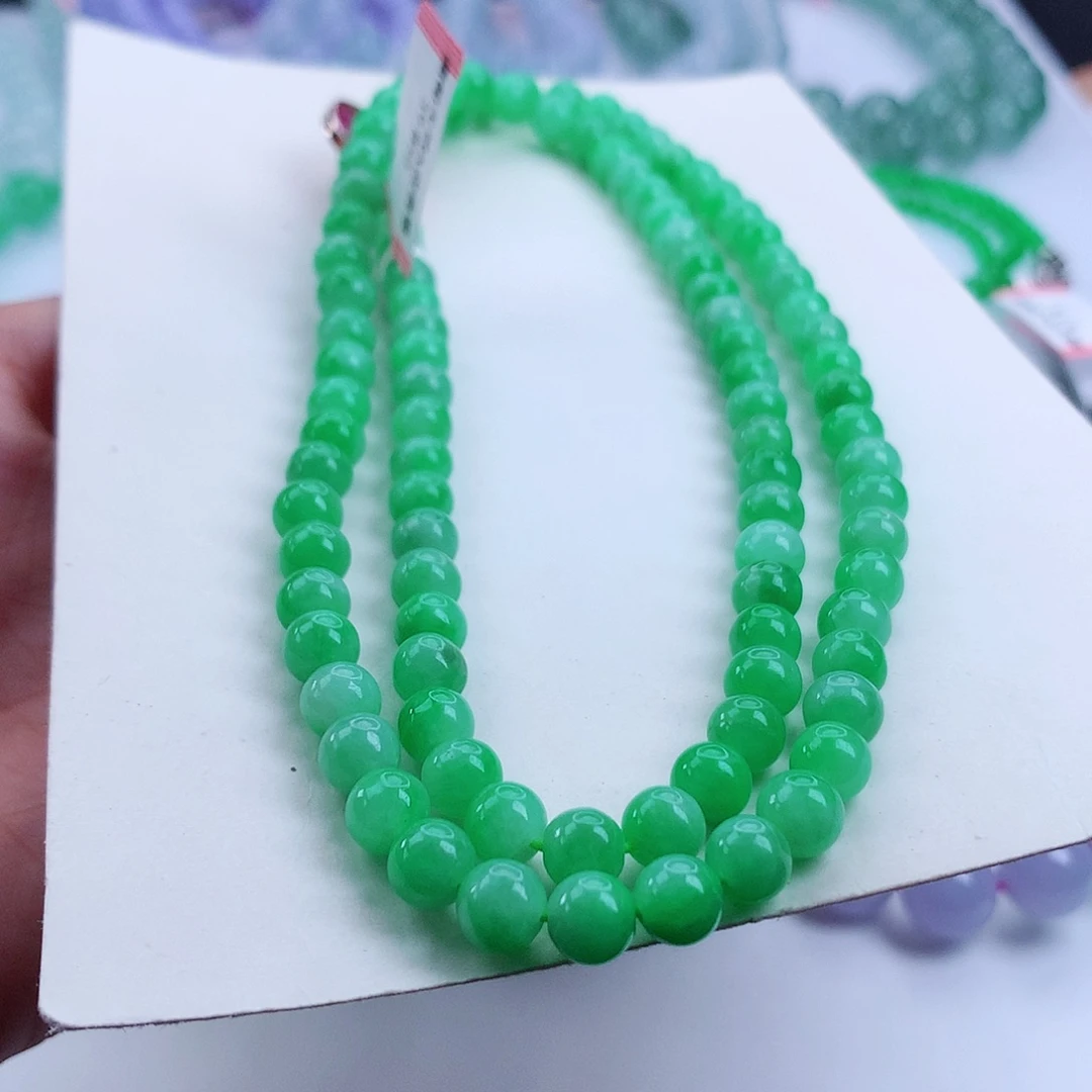 【闪购商品】翡翠手链未镶嵌宁*姐卡6mm