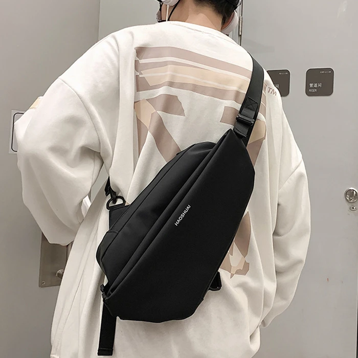 韩版男士包骑行百搭ins斜跨胸包时尚休闲单肩包多功能防水斜挎包