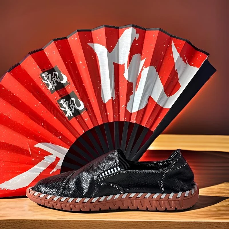 纯手工拉帮上线牛皮皮鞋 软底透气真皮爆款百搭夏季休闲男皮鞋