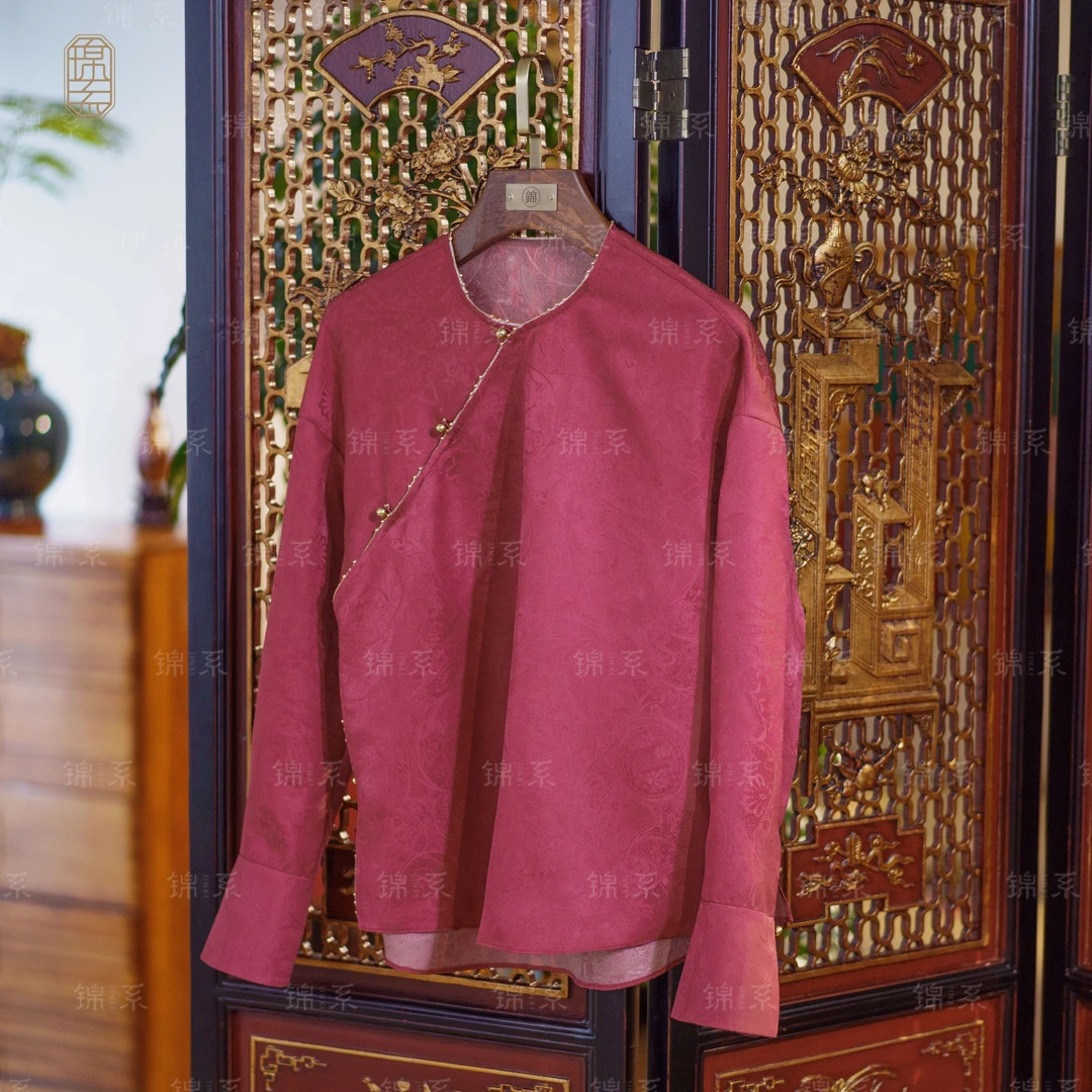 【锦·系】罗马假日新中式国风桑蚕丝长袖上衣C-36806-S3149961