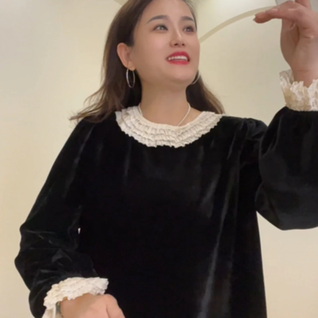 大码丝绒高品质打底衫4312