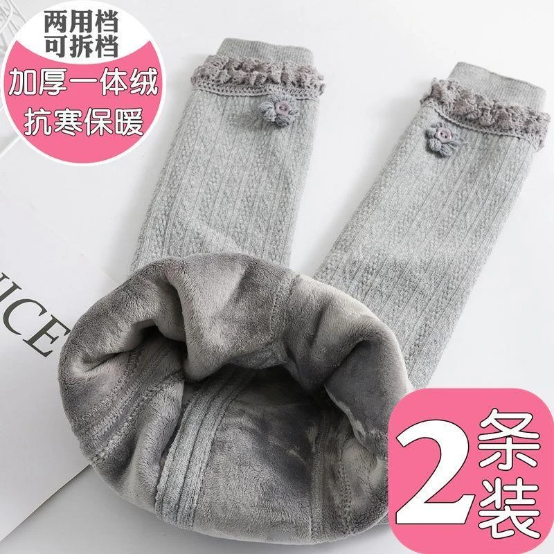 女童打底裤秋冬加绒加厚洋气白色宝宝婴儿大PP一体绒外穿保暖裤子