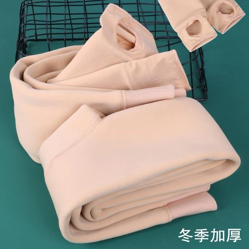 儿童光腿神器冬季特厚肉色踩脚裤加绒肤色打底裤超厚绒女童连裤袜