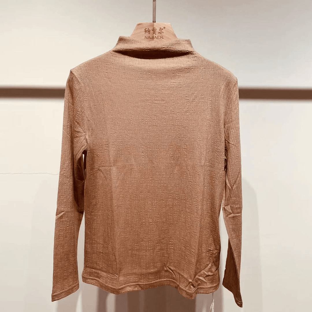 NJ竹纹肌理羊毛女士秋冬长袖打底衫百搭3860