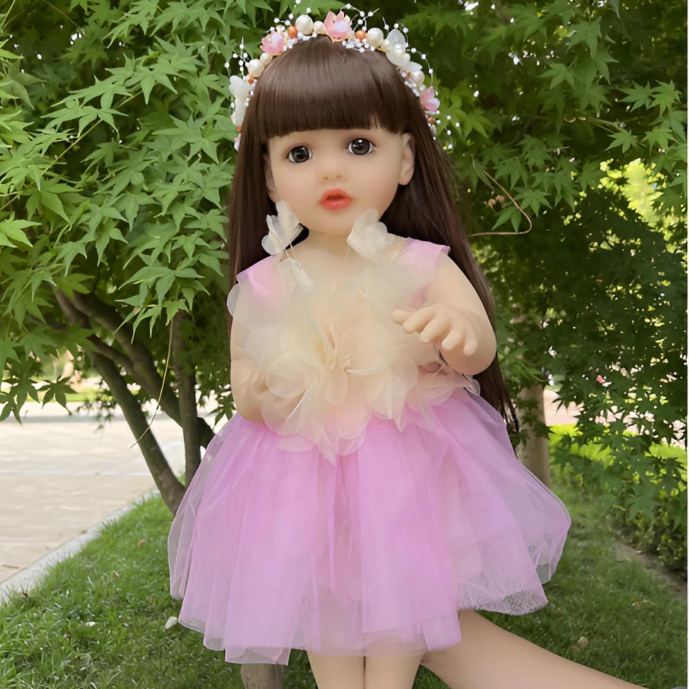 【花花】55厘米仿真花仙子娃娃过家家女孩陪伴玩具搪胶娃娃生日礼物