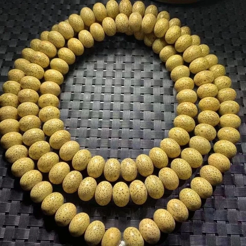 老籽星月菩提子手卡9*13mm大号文玩玄月菩提手持手串108颗算盘珠