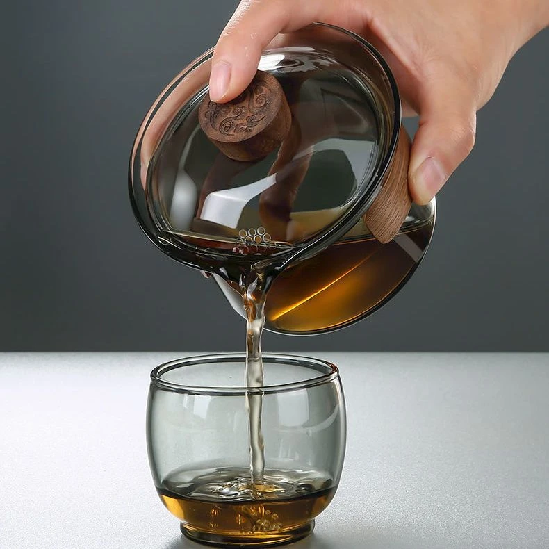 玻璃盖碗茶杯耐热防烫三才盖碗单个泡茶碗大号功夫茶具茶碗带盖