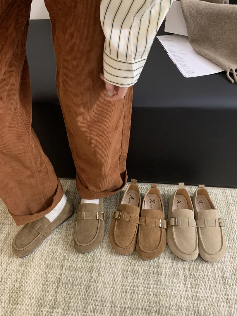 2025新款春秋韩版一脚蹬勃肯鞋全包豆豆鞋软底外穿百搭时尚休闲鞋