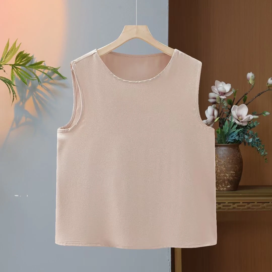 新款时尚减龄纯色圆领背心吊带