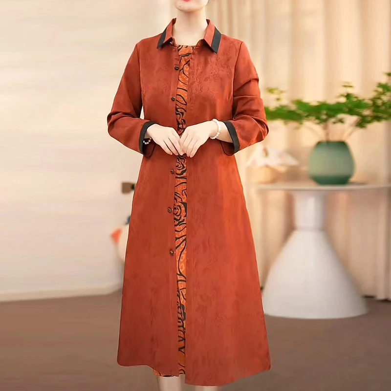 秋冬新款时尚百搭气质洋气长款风衣外套