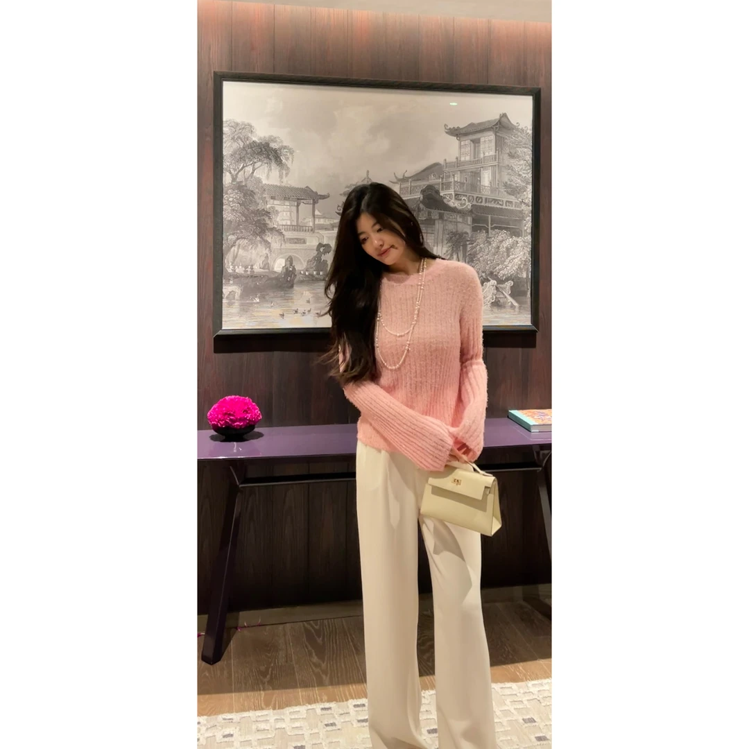 【N·COU】24春新款【十里桃花】时尚百搭针织衫上衣-DY3872