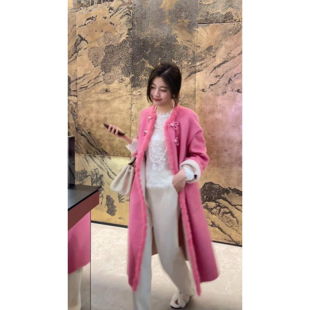 【N·COU】23秋冬新款【三冬暖】温柔气质双面呢大衣外套DY3665热力感