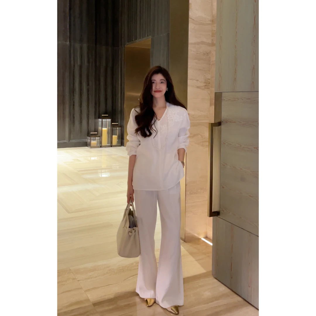 【N·COU】24夏新款【自在随风】设计感绣花上衣&短裤唐装DY51369