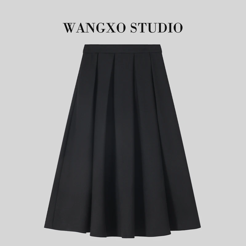 WANGXO赫本风高腰显瘦大摆半身A字裙2301797S