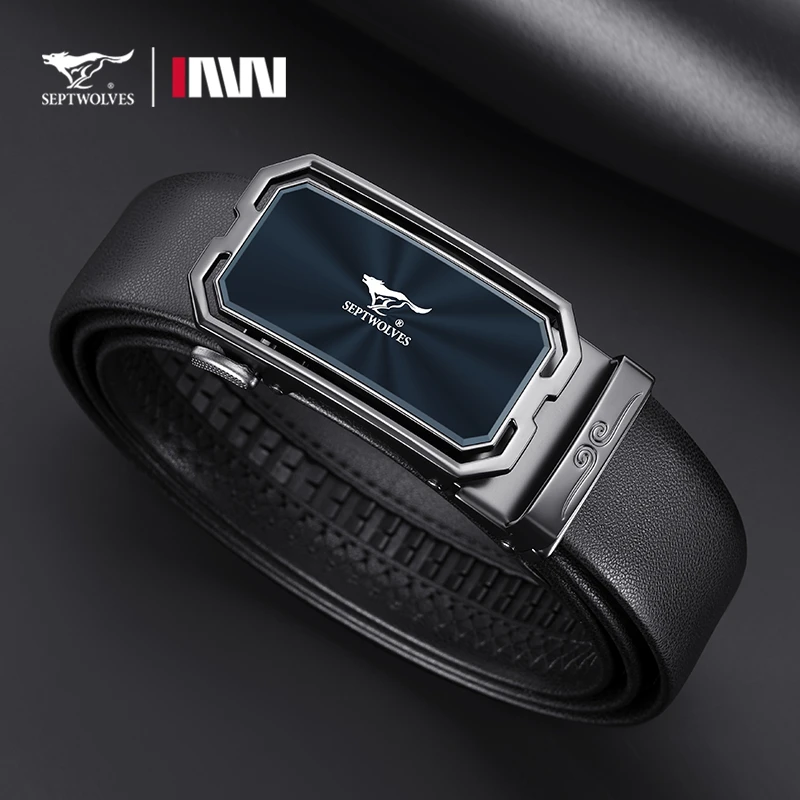 【七夕礼物】七匹狼皮带真皮男士新款正品自动扣牛皮腰带送礼物裤带