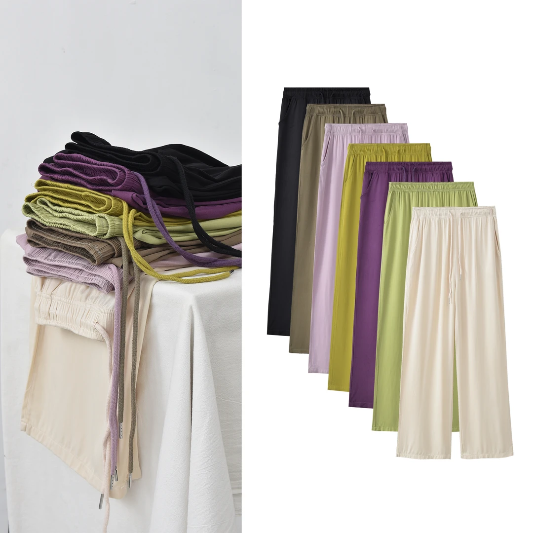 【不缩水的绵绸直筒裤】三次水洗处理不缩水垂感好出汗不沾身窄版