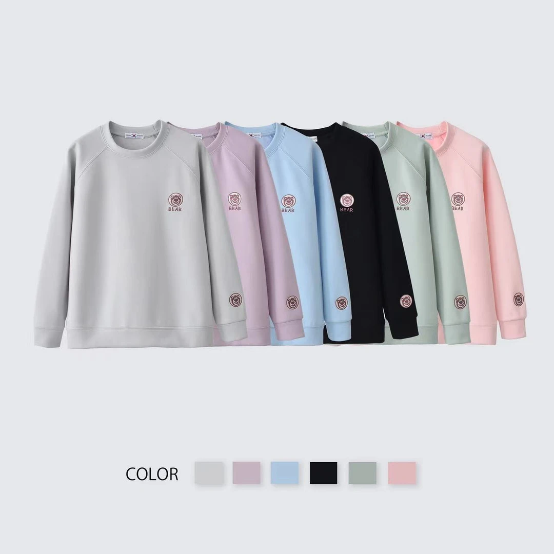 【春款】春季草莓熊时尚休闲宽松圆领长袖春秋女款卫衣-5186