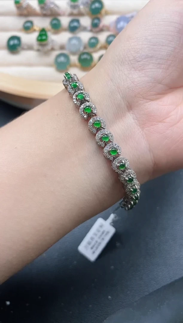 【闪购商品】翡翠手链银S925镶嵌5151511