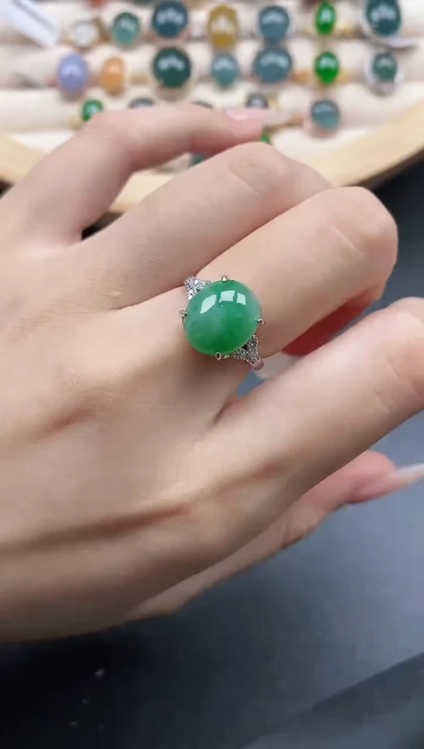 【闪购商品】翡翠戒指银S925镶嵌5151511