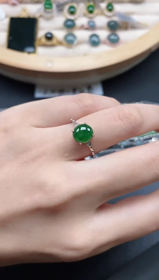 【闪购商品】翡翠戒指银S925镶嵌1515151