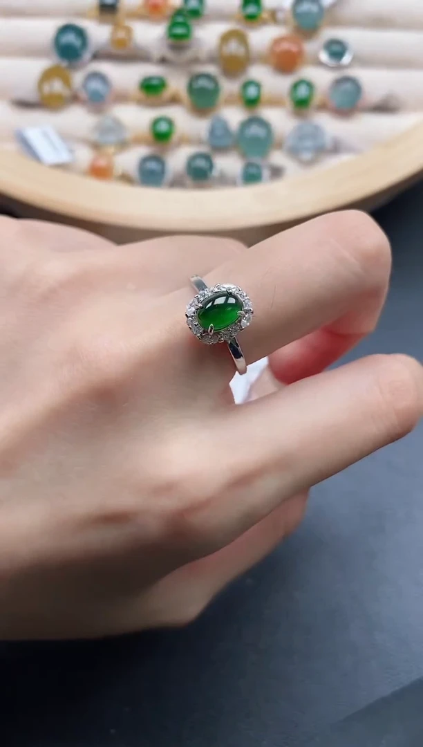 【闪购商品】翡翠戒指银S925镶嵌1111
