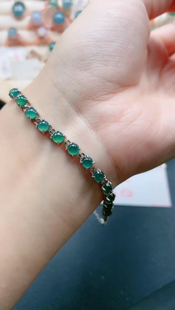 【闪购商品】翡翠手链银S925镶嵌1