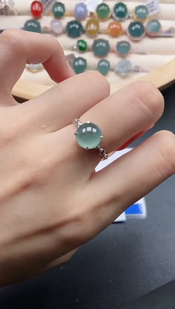 【闪购商品】翡翠戒指银S925镶嵌1110