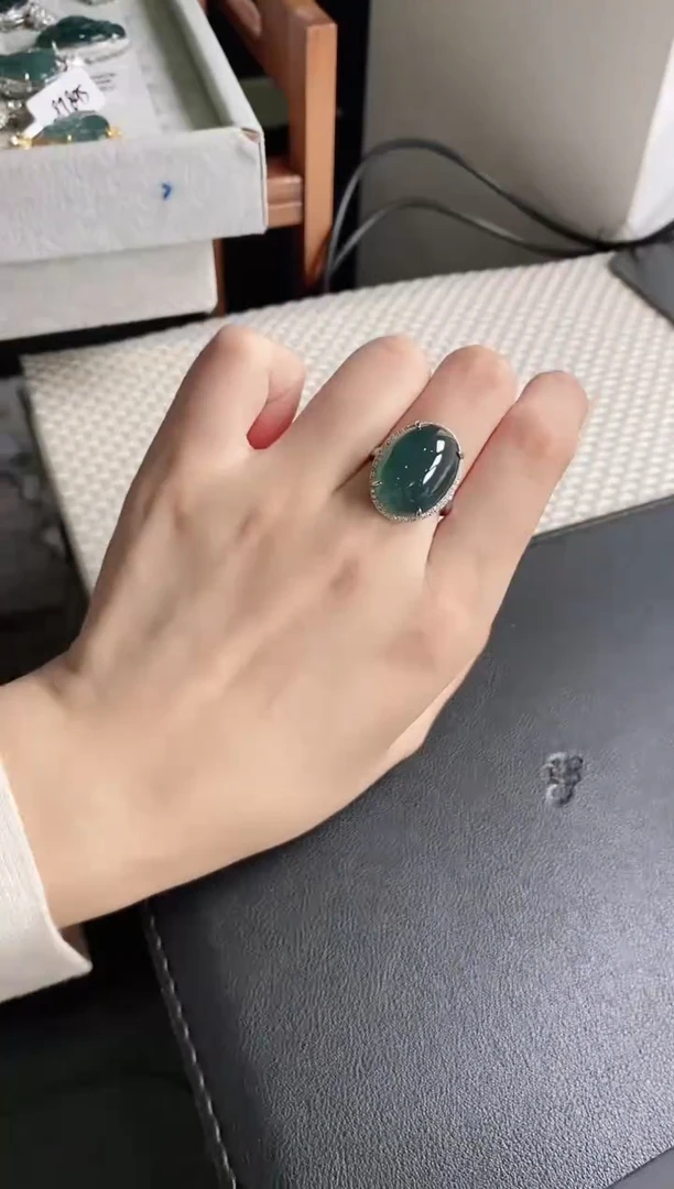【闪购商品】翡翠戒指银S925镶嵌5151151