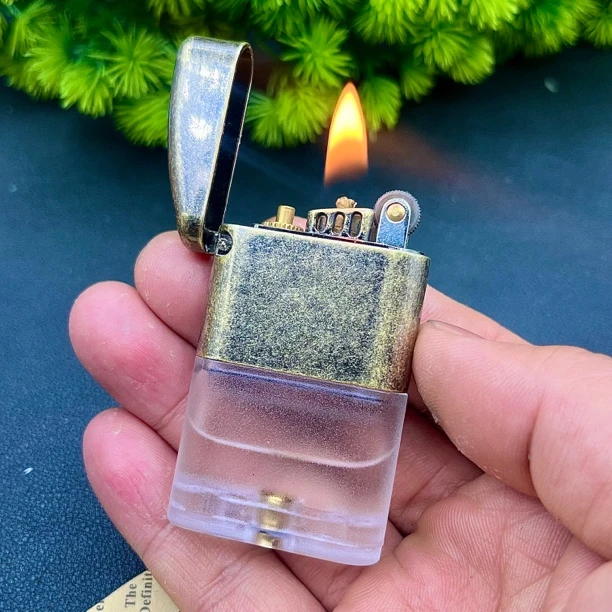 透明油仓打火机 砂轮煤油打火机 可视油仓按压上油打火机 包邮