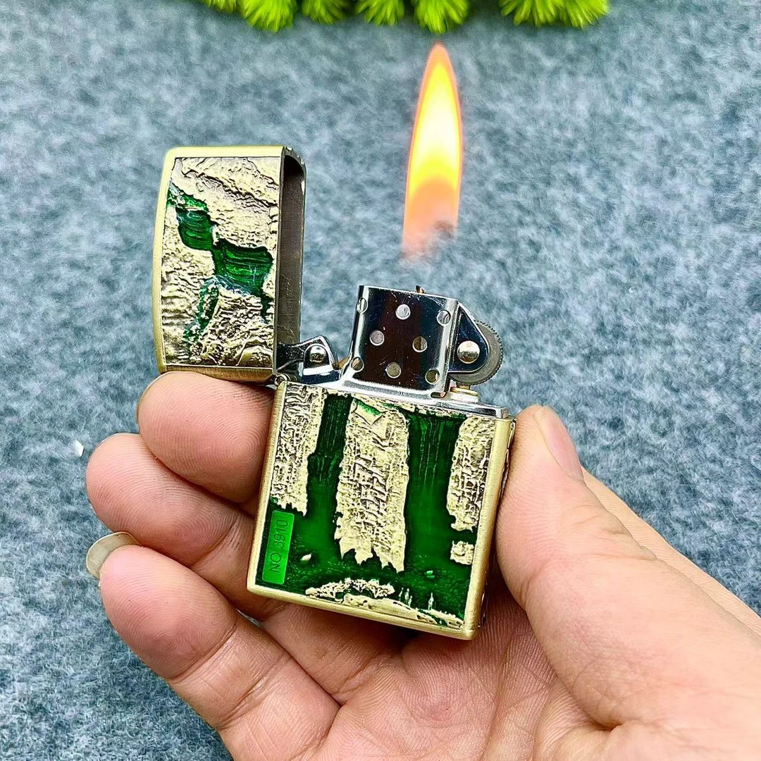【新款】正品佐罗高山流水煤油打火机山水浮雕唐草树脂填充创意