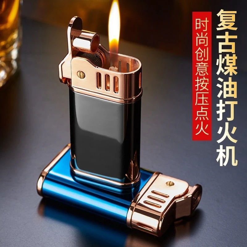 豫邦【战壕】复古点火创意翻盖防风煤油打火机个性时尚按压砂轮