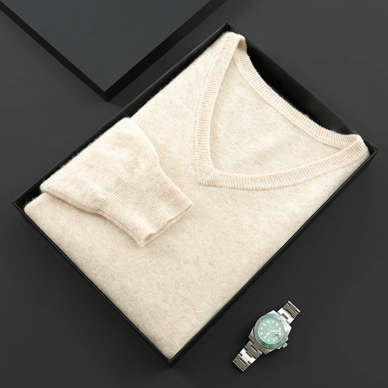 【梅姐专属】羊毛大码男针织V领毛衫QHDLW8002