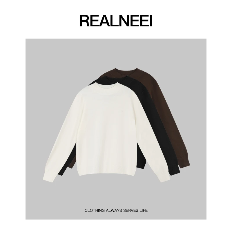 REALNEEI【忆江南】‘安哥拉兔绒+眻毛’高弹丝半高圆领衫打底衫DS031